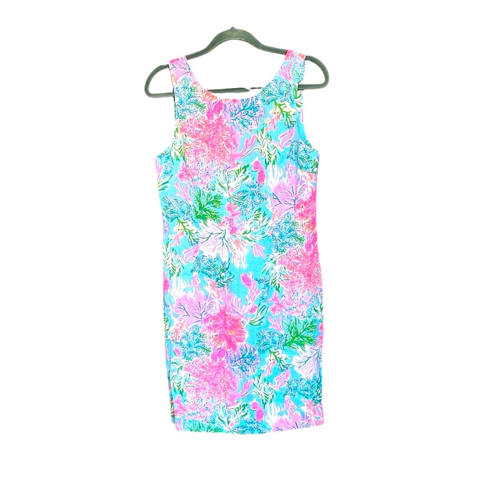 Lilly Pulitzer,’ Celestial blue cay to my heart’, MAURINA linen shift dress